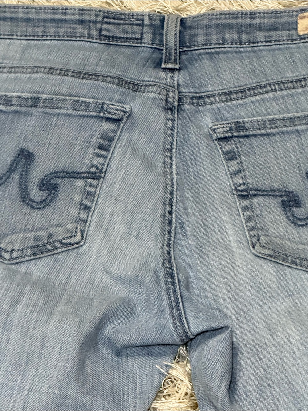 AG Straight Leg Jeans The Stevie Ankle Distressed Light Wash Size 27 - Picture 5 of 16